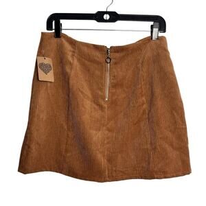 American threads NEW! camel color front zip corduroy skirt NWT SZL